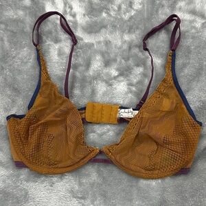 Free People Lace Bralette in Camel, Purple, Navy